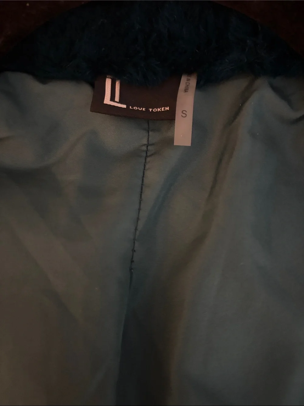 Teal Faux fur jacket